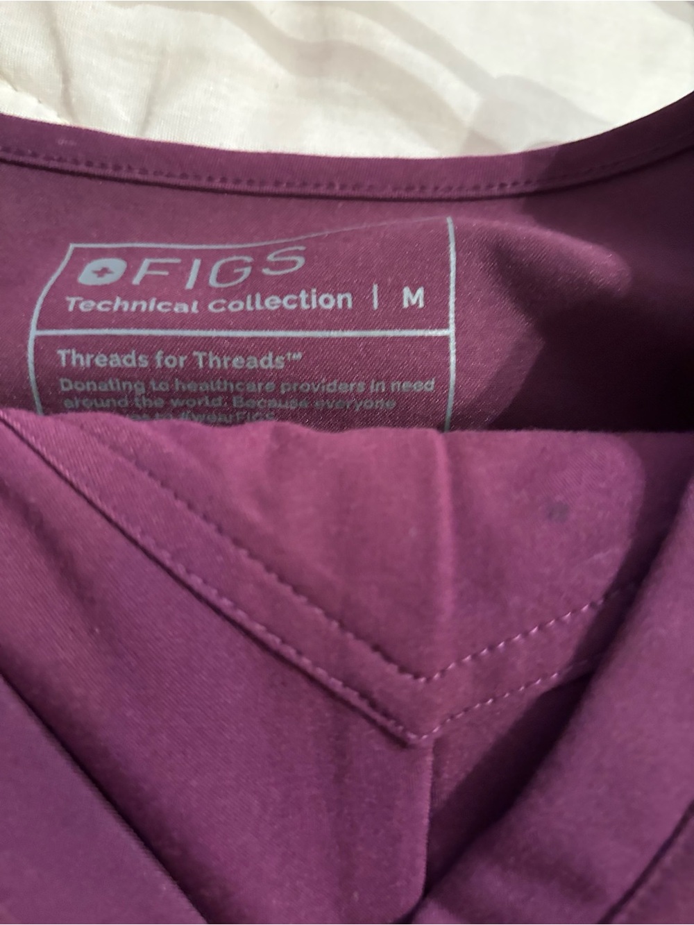 Figs Women's V-Neck Tunic Top in Plum